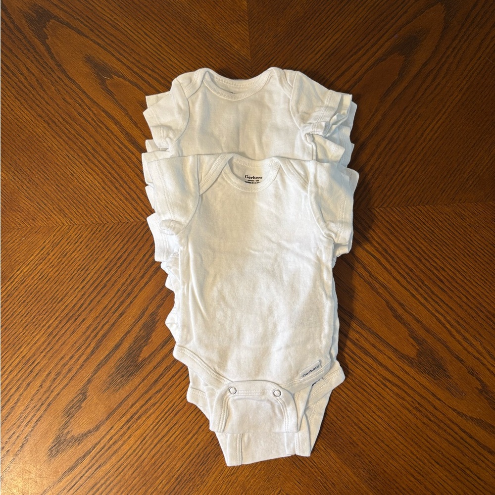 Gerber White Kids One Pieces Bodysuits 10-count